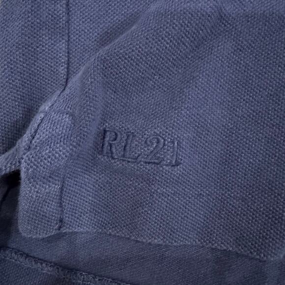 Polo Ralph Lauren Long Sleeve Polo Shirt XL Navy Custom Slim Fit Cotton - Picture 6 of 7